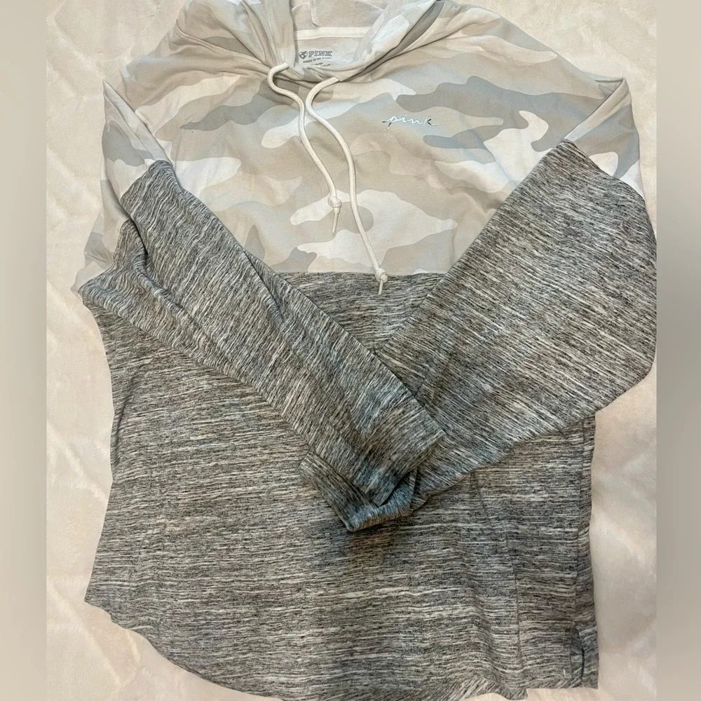 VS Pink Varsity Teeshirt Hoodie - Picture 2 of 5